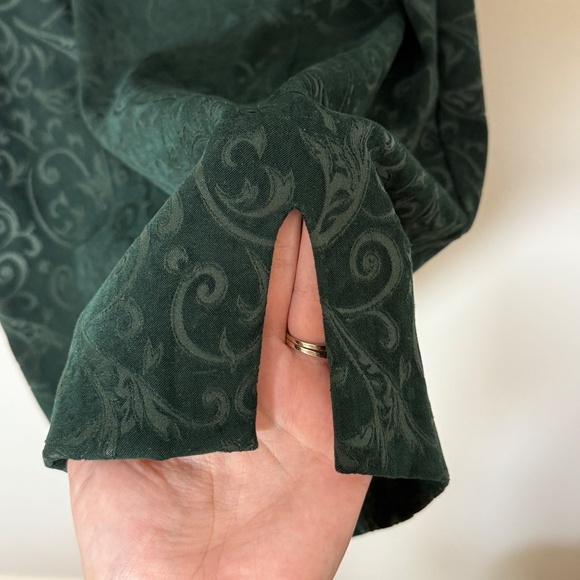 Vintage 90s All That Jazz Green Velvet Brocade Mini Dress Size 9/10 Y2K Grunge - Picture 7 of 7